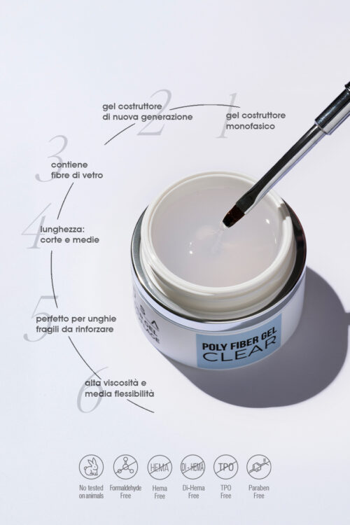 Gel builder Poly Fiber Gel Clear 15 ml - immagine 3